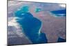 Satellite view of Lake Erie between USA and Canada-null-Mounted Photographic Print