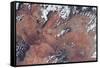 Satellite view of Lake Powell and Colorado River, Glen Canyon, Utah-Arizona, USA-null-Framed Stretched Canvas