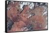 Satellite view of Lake Powell and Colorado River, Glen Canyon, Utah-Arizona, USA-null-Framed Stretched Canvas