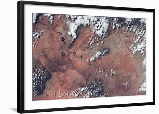 Satellite view of Lake Powell and Colorado River, Glen Canyon, Utah-Arizona, USA-null-Framed Photographic Print