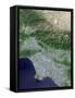 Satellite View of Los Angeles, California And Surrounding Area-Stocktrek Images-Framed Stretched Canvas