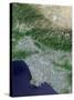 Satellite View of Los Angeles, California And Surrounding Area-Stocktrek Images-Stretched Canvas