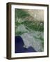 Satellite View of Los Angeles, California And Surrounding Area-Stocktrek Images-Framed Photographic Print