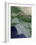 Satellite View of Los Angeles, California And Surrounding Area-Stocktrek Images-Framed Photographic Print