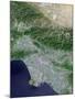 Satellite View of Los Angeles, California And Surrounding Area-Stocktrek Images-Mounted Photographic Print