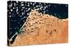 Satellite view of Mersa Matruh coastal town in Matrouh Governorate, Egypt-null-Stretched Canvas