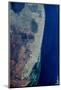 Satellite view of Miami City along Atlantic Coast, Florida, USA-null-Mounted Photographic Print