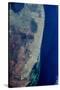 Satellite view of Miami City along Atlantic Coast, Florida, USA-null-Stretched Canvas