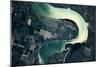 Satellite view of Missouri River, South Dakota, USA-null-Mounted Photographic Print