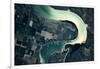 Satellite view of Missouri River, South Dakota, USA-null-Framed Photographic Print