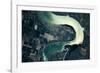 Satellite view of Missouri River, South Dakota, USA-null-Framed Photographic Print