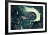 Satellite view of Missouri River, South Dakota, USA-null-Framed Photographic Print