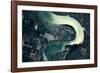 Satellite view of Missouri River, South Dakota, USA-null-Framed Photographic Print