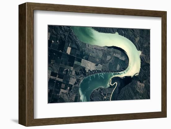 Satellite view of Missouri River, South Dakota, USA-null-Framed Photographic Print