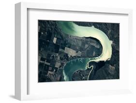 Satellite view of Missouri River, South Dakota, USA-null-Framed Photographic Print