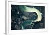 Satellite view of Missouri River, South Dakota, USA-null-Framed Photographic Print