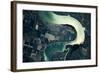 Satellite view of Missouri River, South Dakota, USA-null-Framed Photographic Print