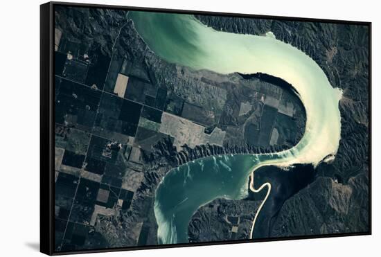Satellite view of Missouri River, South Dakota, USA-null-Framed Stretched Canvas