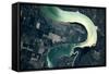 Satellite view of Missouri River, South Dakota, USA-null-Framed Stretched Canvas