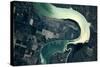 Satellite view of Missouri River, South Dakota, USA-null-Stretched Canvas