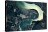 Satellite view of Missouri River, South Dakota, USA-null-Stretched Canvas