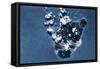 Satellite view of Montserrat Island, British Overseas Territory-null-Framed Stretched Canvas