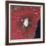 Satellite View of Mount Etna Emitting Plumes of Volcanic Gases-null-Framed Photographic Print