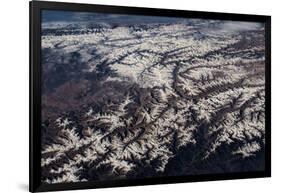 Satellite view of mountain range, The Himalayas, Punjab, Pakistan-null-Framed Photographic Print