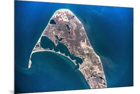 Satellite view of Nantucket Island, Cape Coad, Massachusetts, USA-null-Mounted Premium Photographic Print