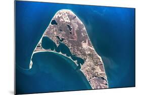 Satellite view of Nantucket Island, Cape Coad, Massachusetts, USA-null-Mounted Photographic Print