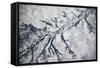 Satellite view of Neobrara River near Newman Grove, Nebraska, USA-null-Framed Stretched Canvas