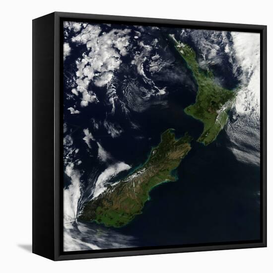 Satellite View of New Zealand-Stocktrek Images-Framed Stretched Canvas