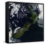 Satellite View of New Zealand-Stocktrek Images-Framed Stretched Canvas