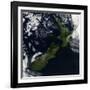 Satellite View of New Zealand-Stocktrek Images-Framed Photographic Print