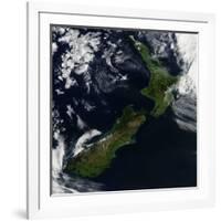 Satellite View of New Zealand-Stocktrek Images-Framed Photographic Print