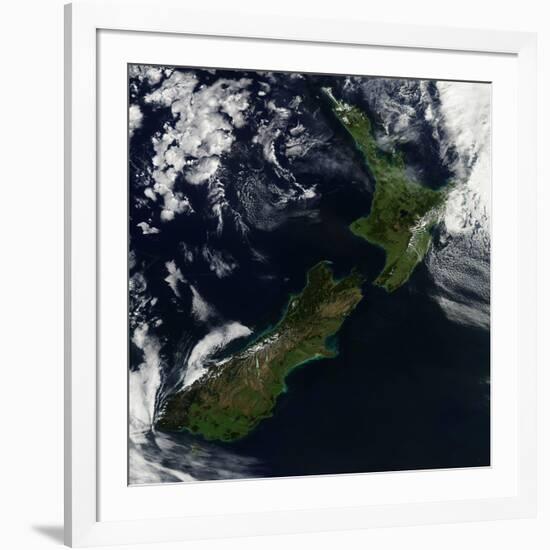 Satellite View of New Zealand-Stocktrek Images-Framed Photographic Print