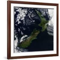 Satellite View of New Zealand-Stocktrek Images-Framed Photographic Print