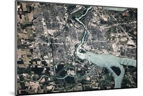 Satellite view of Niagara Falls, New York-Ontario, USA-Canada-null-Mounted Photographic Print