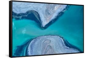 Satellite view of North Aral Sea, Karandy Region, Kazakhstan-null-Framed Stretched Canvas