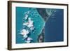 Satellite view of North Eleuthera Island, Bahamas-null-Framed Photographic Print