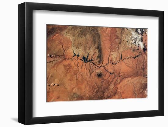 Satellite view of Novajo Nation Reservation and Lake Powell, Grand Canyon, Arizona, USA-null-Framed Photographic Print