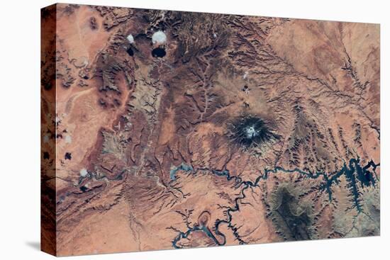 Satellite view of Novajo Nation Reservation and Lake Powell, Grand Canyon, Arizona, USA-null-Stretched Canvas