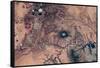 Satellite view of Novajo Nation Reservation and Lake Powell, Grand Canyon, Arizona, USA-null-Framed Stretched Canvas