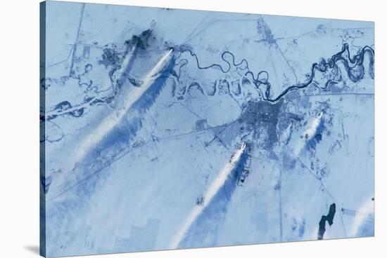 Satellite view of Pavlodar Province, Kazakhstan-null-Stretched Canvas