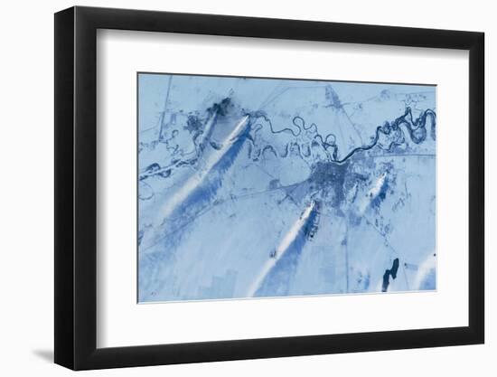 Satellite view of Pavlodar Province, Kazakhstan-null-Framed Photographic Print