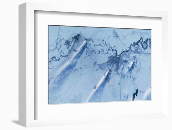 Satellite view of Pavlodar Province, Kazakhstan-null-Framed Photographic Print