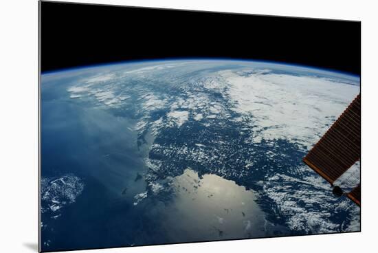 Satellite view of planet Earth showing Nova Scotia region in Canada-null-Mounted Photographic Print