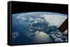 Satellite view of planet Earth showing Nova Scotia region in Canada-null-Framed Stretched Canvas