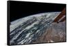 Satellite view of planet Earth showing Ordos region of Inner Mongolia, China-null-Framed Stretched Canvas