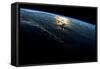 Satellite view of planet Earth showing South Carolina and North Atlantic Ocean, USA-null-Framed Stretched Canvas